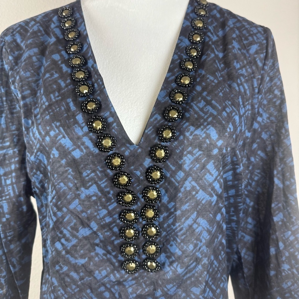 Michael Kors Women’s Embellished V-Neck‎ Tunic Top Size L - Picture 3 of 11